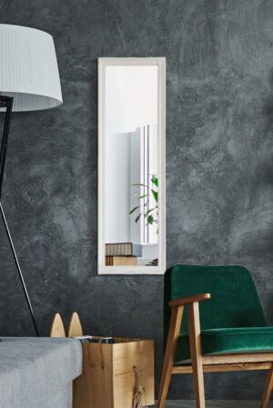 Tall Ornate White Mirror - 122x41cm - Doniford View1