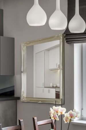 Silver Bathroom Mirror - 71x61cm - Doniford View1