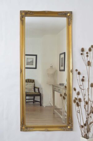 Full Length Gold Trim Mirror - 167x76cm - Cannington View2