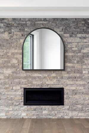 Noir Steel Arched Window Frame Mirror - 100x100cm - Somerton View2