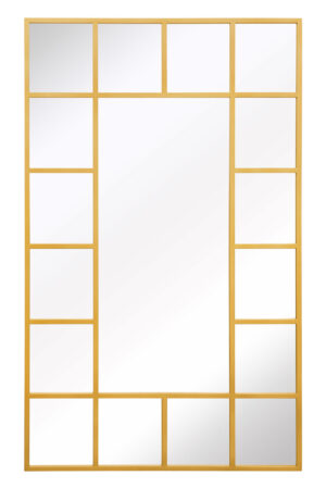 Lavish Gold Windowpane Grid Mirror - 180x110cm - Henley View3