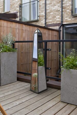 Slender Tapered Obelisk Mirror With Pyramid Apex - 120x25cm - Hawkridge View1