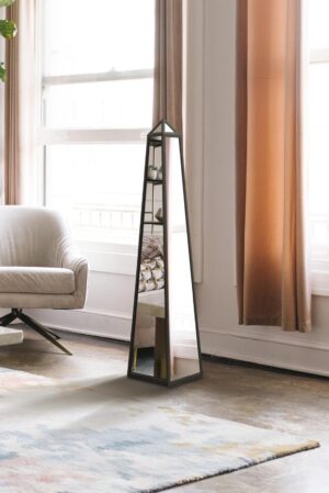 Slender Tapered Obelisk Mirror With Pyramid Apex - 120x25cm - Hawkridge View2