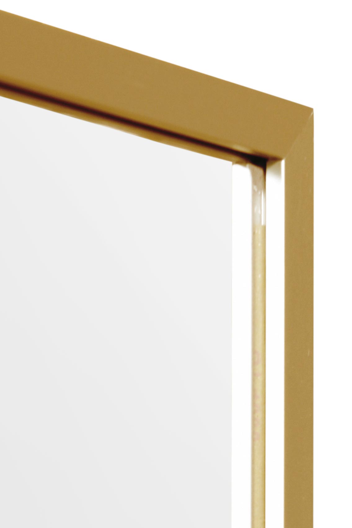 Brushed Gold Framed Rectangular Mirror – Slim Profile – view 6