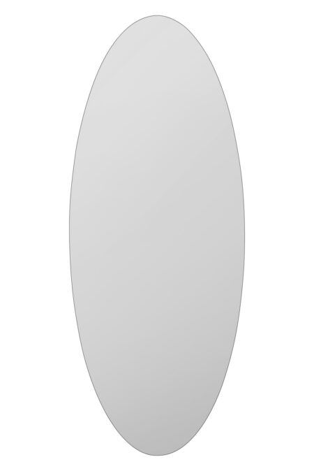 Frameless elongated mirror shown from the front against a plain white background