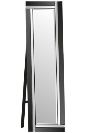 Black Frame Free Standing Mirror - 150x40cm - Clevedon View2