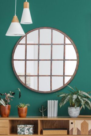 Industrial Round Mirror - 80x80cm - Barrington View2