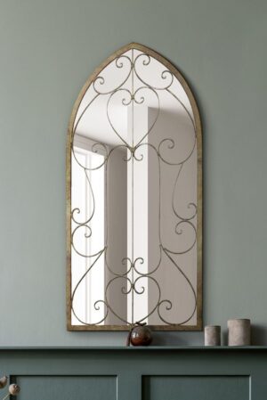 Gold Arch Wall Mirror - 100x50cm - Williton View2