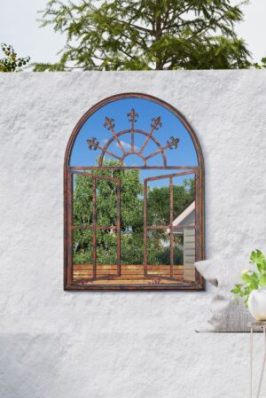 Open Window Illusion Garden Mirror - 89x69cm - Bampton View1