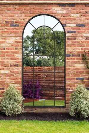 Black Window Pane Mirror - 180x85cm - Honiton View1